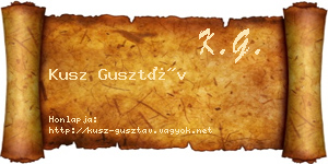 Kusz Gusztáv névjegykártya