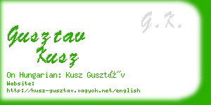 gusztav kusz business card